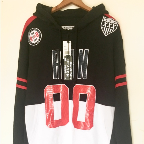 Reason Rival Men’s Black Graphic Hoodie Sweatshirt - Picture 2 of 8